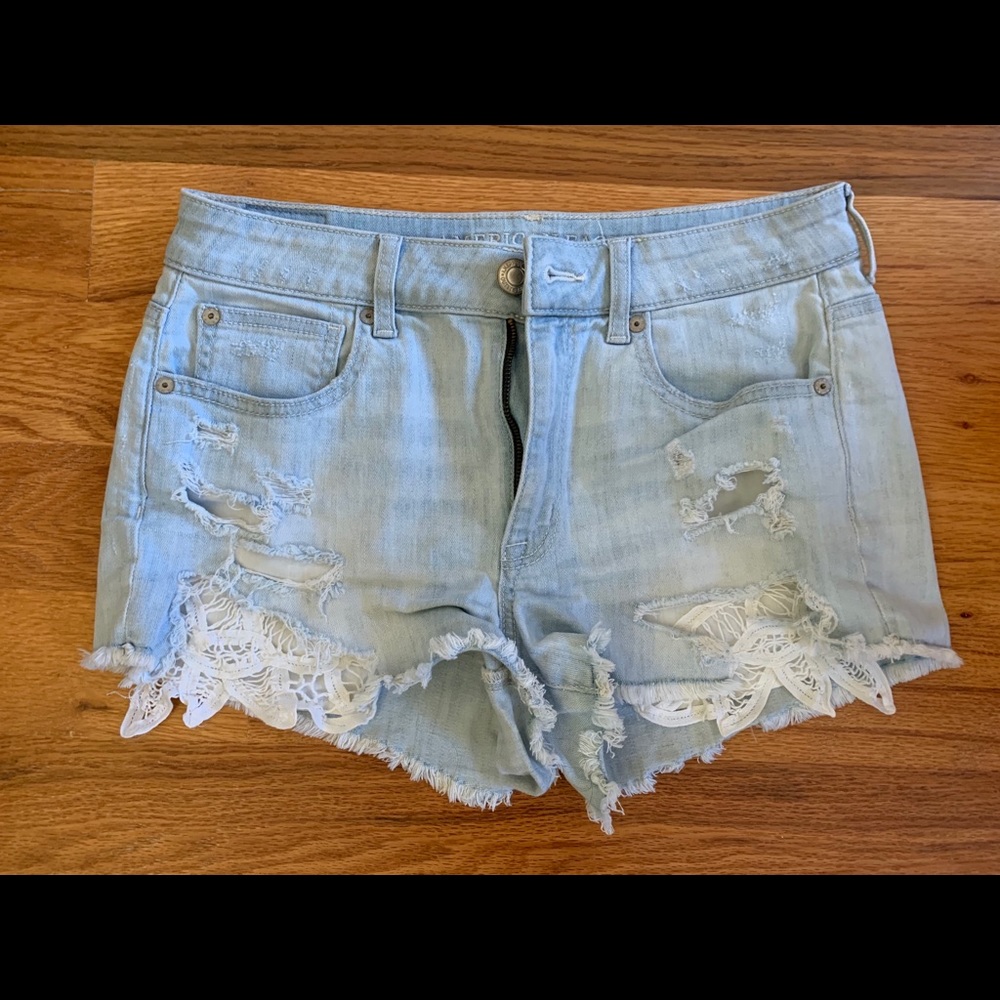 American Eagle Hi-Rise Shortie Denim Shorts